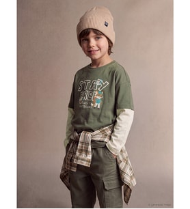 LCW Kids Haki Erkek Çocuk Uzun Kollu Tişört