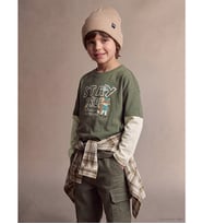 LCW Kids Haki Erkek Çocuk Uzun Kollu Tişört