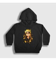 Presmono Unisex Çocuk Siyah Fire Anime Naruto Kapüşonlu Sweatshirt 131852tt