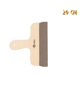 İzmir Fırça Ahşap Eğri Saplı Çelik Spatula - 20 cm.