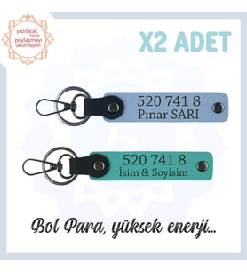Koyu Turkuaz-Gök Mavi, Size Özel Tasarım İsim Yazılı 520 741 8 Sayısıyla Denge ve Huzur Anahtarlığı (Çok Renkli)