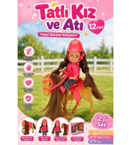 Cute Girl Tatlı Binici Kız ve Oyuncak Atı 2'li Set - 3+ Yaş Hayal Gücü Geliştiren Hediye Oyuncak