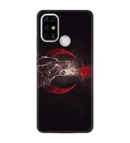 Casper Via F20 Kılıf Resimli Desenli Baskılı Silikon Kılıf Kurt ve Ay Yıldız 1403