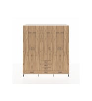 Kronos Dolap 6 Raflı 6 Çekmeceli 4 Askılı 220x59x243 Aytaşı-Çam/Çam