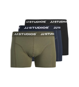 Jack & Jones JACSOHO Solid Pamuklu Erkek Boxer 3’lü Paket (Lacivert)