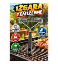 Ergonomik Saplı Paslanmaz Çelik Izgara Temizleme Fırçası – Mangal ve Barbekü İçin