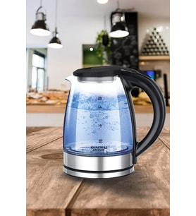 Cam Kettle 1.8 L – 2000 W Elektrikli Su Isıtıcı  Gizli Rezistans, Otomatik Kapanma (Silver)