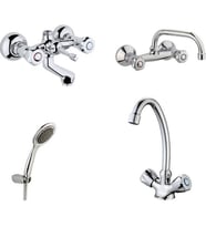 ARÇE Klasik Çevirmeli Banyo + Kuğu Evye + Lavabo Bataryası + Duş Takımı