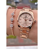 Daniel Klein Marka Orijinal - Rose Gold Renk- 2 Yıl Garantili Kadın Kol Saati - Bileklik Hediyeli