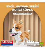 Balody Evcil Hayvan Serisi – Korgi Köpek (BL16043) – Mikro Blok Yapı Oyuncakları Seti (Krem)
