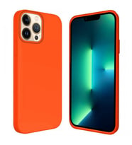 Apple iPhone 14 Pro Max 6.7'' İçi Kadife Silikon Kılıf Turuncu