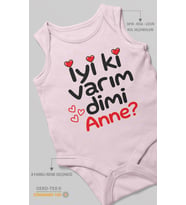 İyi Ki Varım Dimi Anne? Sıfır Kol Bebek Zıbını %100 Pamuk