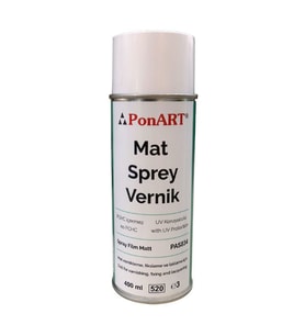 Ponart Mat Sprey Vernik 400 ml. (Akrilik, Tempera, Yağlıboya) 