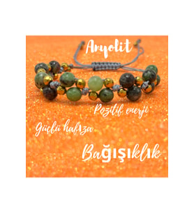 6mm Ipli Anyolit Ayarlanabilir Ölçü Doğal Taş Bileklik