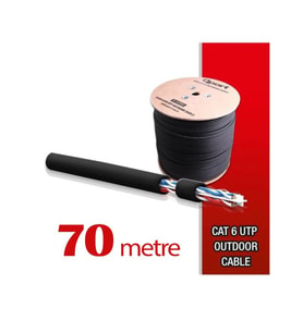 Qport Yüksek Bakır Utp 23Awg 0.58 MM Dış Ortam Cat6 Outdoor Kablo 70 Metre