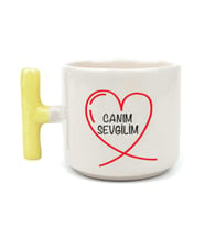 Canım Sevgilim Baskılı Sarı Kulplu T Kupa