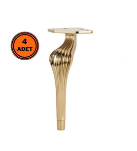 4 Adet Ottoman Lüx Metal Ayak 21 cm Altın Mobilya Koltuk Ayağı