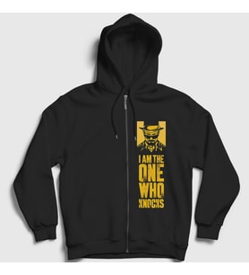 Presmono Unisex Siyah Knocks V2 Breaking Bad Fermuarlı Kapüşonlu Sweatshirt 185058tt