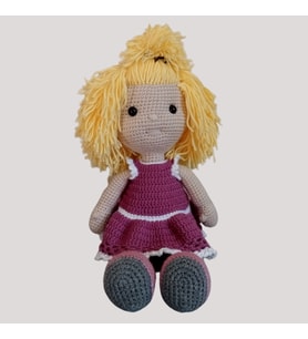 Sarı Saçlı Kız Amigurumi Oyuncak