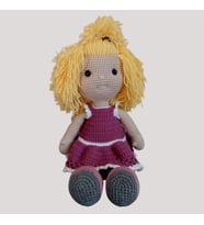 Sarı Saçlı Kız Amigurumi Oyuncak
