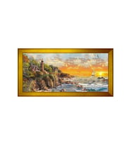 Manzara Temalı Kanvas Tablo 50 x 70 cm Gold Çerçeve