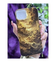 İphone 13/14 Uyumlu Bulutlar Desenli Silikon Şeffaf Telefon Kılıfı