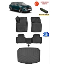 Rizline Nissan Qashqai 2022 Sonrası Uyumlu 3D Havuzlu Paspas ve 3D ALT KADEME Bagaj Havuzu Seti (Benzinli) ASMA KOKU VE NUMARATÖR HEDİYELİ