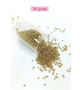 Dökme Cam Kum Boncuk (11/0) 2 mm - 20 Gram - Altın - BNC024