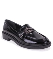 Dagoster DZA07-863705 Siyah Rugan Günlük Loafer  Kadın Ayakkabı (Parlak Siyah)