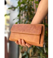 Hakiki Deri El Portföyü/Telefon Bölmeli/El Bantlı (Taba)