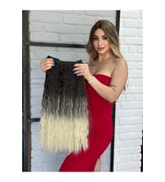 PerukAvm Luxury Kıvırcık Yarımay+2 Yan Çıtçıt SiyahPlatin Seri