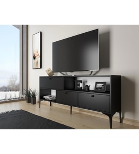 Wood'n Love Katre 150 Cm Metal Ayaklı Tv Ünitesi - Siyah / Siyah