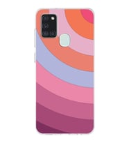 Samsung Galaxy A21s  Kapak Renk Cümbüşü Tasarımlı Şeffaf Silikon Kılıf