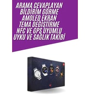 Unısex Yuvarlak Ekranlı 7 Kordonlu Akıllı Saat Gps Destekli Çoklu Kordon Seçeneği
