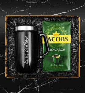 Kişiye Özel Çelik Bardak Termos & 250 Gram Jacobs Filtre Kahve