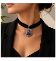 İznik Çini Desenli El Yapımı Vintage Kadın Choker