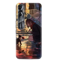 Tecno Spark 6 6 Go 8C 8 Pro 7 7 Spark 9 Pro Kılıf Desemli Silikon Kız ve Kedi 1762