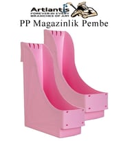 Plastik Magazinlik Pembe 2 Adet Plastik Kutu Klasörü Magazinlik A4 Dosya ve Masa Düzenleyici Sınıf Ev Ofis