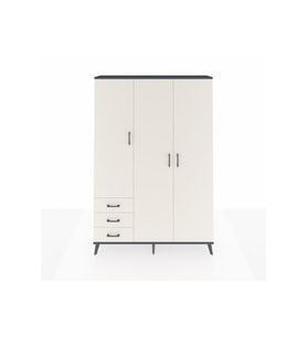 Arges Gardrop 6 Raflı 3 Çekmeceli Tek Askılı 132x30x195 Antrasit-Aytaşı
