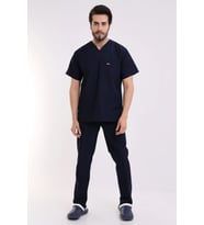 Zarf Yaka Erkek Likralı Takım - 6402 Lacivert