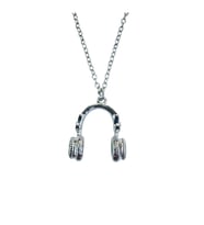 üziği Hisset  Metal DJ Kulaklık Figürlü Unisex Kolye – 60 cm Zincir (Gümüş)