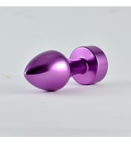 Beyaz Taşlı  Plug 8 Cm Mor metal Renkte