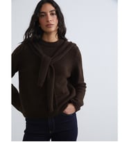 LCW Modest Kahverengi Bisiklet Yaka Kadın Triko Kazak
