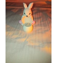 Tavşan Figürlü Çıkarılabilir Yuvarlak Kokulu Mum – El Yapımı Dekoratif Mumluk – Hediyelik Mum Seti