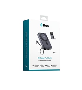 ttec ReCharger Pro M LCD 10.000mAh Qi2/15W Kablosuz Taşınabilir Hızlı Şarj Aleti/Powerbank - 2BB264