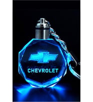 Chevrolet  Logolu 2D Patlatma Kristal Led Işıklı Anahtarlık, Araba Anahtarlığı
