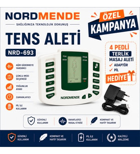 Tens Cihazı 4 Pedli Dijital Masaj Cihazı Adaptör 4 Ped Ve Pil Hediyeli
