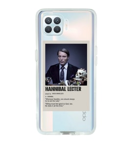 Oppo Reno 4 Lite Uyumlu Hannibal Lecter Minimalist Poster Desenli Şeffaf Telefon Kılıfı