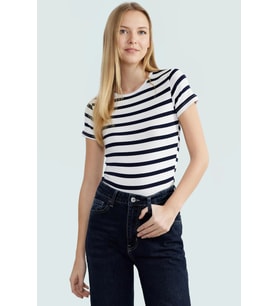 Rahat Günlük Stil Fitted Bluz Vücut Oturan Pamuklu Viskoz Ribana Modern Premium Kalite