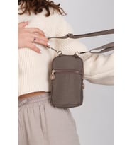 M 226 Mega Bag Krinkıl Kumaş Unisex Küçük Omuz Çantası, Telefonluk (Vizon)